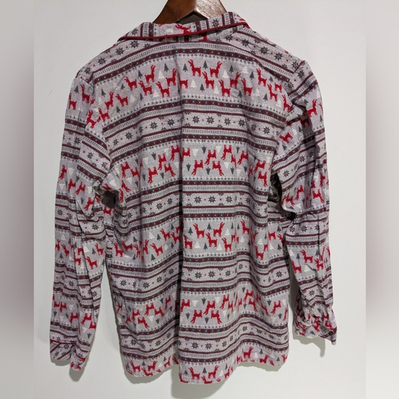 La Vie en Rose Reindeer Pattern Pyjama Top - Picture 3 of 4